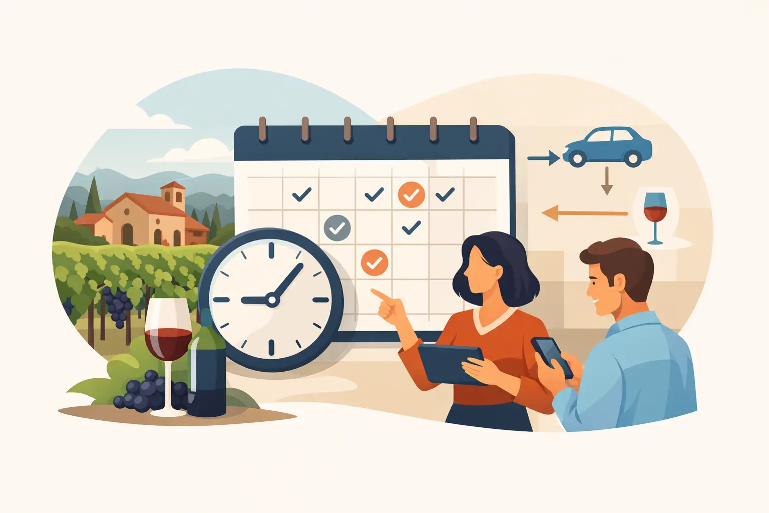 How to Coordinate Winery Reservation Times